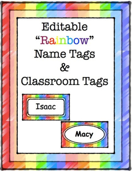 Preview of Editable Name Tags, "Rainbow"