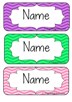 Editable Name Tags ~ Rainbow Chevron by Stay Classy Classrooms | TPT