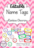 Editable Name Tags ~ Rainbow Chevron