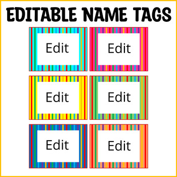 Editable Name Tags, Student Name Plates, Classroom Supplies Labels ...
