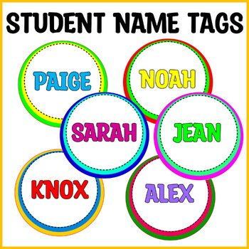 Printable Nametags, Editable Name Tags, Students Name Labels, Name Plates