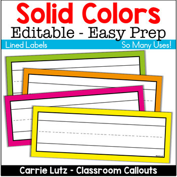 Editable Name Tags & Labels by Carrie Lutz - Classroom Callouts