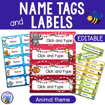 Preview of Editable Name Tags and Labels - Animals
