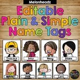 Editable Name Tags and Labels Melonheadz Plain and Simple 