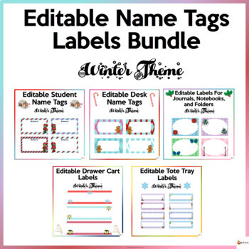 Preview of Winter Name Tags and Labels Bundle