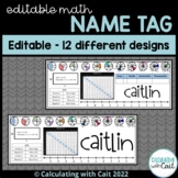 Editable Name Tags for Math 