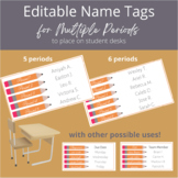 Editable Name Tags for Multiple Periods - Pencils Design