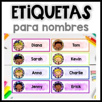 Tags in Spanish | Etiquetas nombres estudiantes by Ms Herraiz