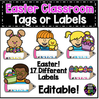 Preview of Editable Name Tags or Labels Easter