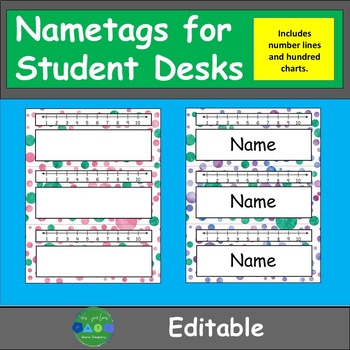 Preview of Editable Name Tags with Number Lines