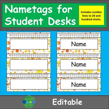 Preview of Editable Name Tags with Number Lines to 20