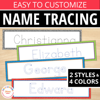 Preview of Name Tracing Editable Cards - Name Writing Practice Editable - Name Activities
