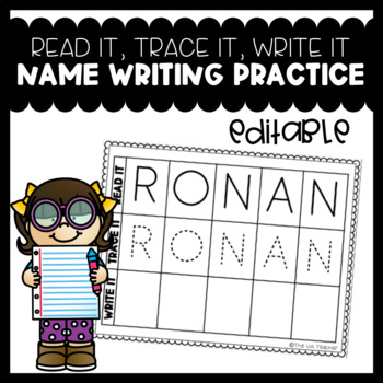 Preview of Editable Name Tracing Practice- FREEBIE