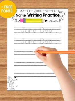 Preview of Editable Name Tracing Practice Worksheets for Preschool or Kindergarten PPTX