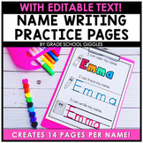 Editable Name Tracing & Writing Practice Activity Workshee