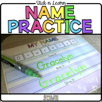 Preview of Personalized Name Tracing & Writing Practice Desk Tag - Editable List Generated