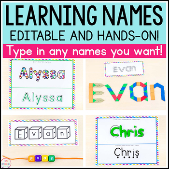 Preview of Learning Names | Name Tracing Editable Practice | Name Writing Practice