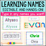 Learning Names | Name Tracing Editable Practice | Name Wri