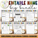 Editable Name Worksheet Growing Bundle Preschool - Kinderg