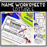 Editable Name Worksheets Back to School Preschool Kinderga