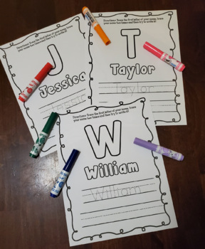 Preview of Editable Name Worksheets Printables