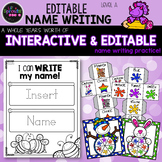 Editable Name Writing Worksheets - Preschool, PreK, Kindergarten