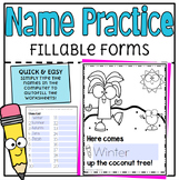 Editable Name Writing Worksheets | Autofill Forms | BUNDLE