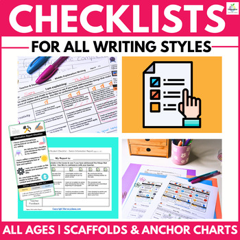 Preview of EDITABLE Writing Checklists & Rubrics | All Ages & Ability | All Text Types
