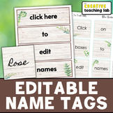 Editable Nature Student Desk Name Tag Template Labels Classroom