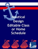 Editable Nautical Design Class Schedule Cards