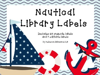 Preview of Editable Nautical Library Labels