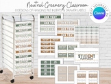 Editable Neutral Greenery Colors Classroom Labels and Hang