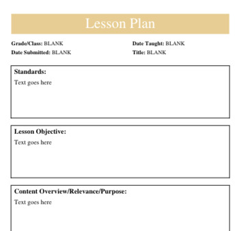 Editable Neutral Lesson Plan Template by That High School Journalist