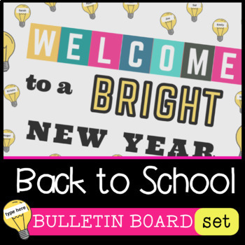 Preview of Editable New Year Bulletin Board Set - Welcome to a Bright New Year