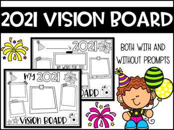 Preview of New Years 2021-2025 Vision Board Editable- Goals and Resolutions