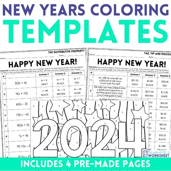 Preview of New Year Activity | Coloring Page Activities