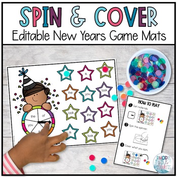 Preview of Editable New Years Games - Math Games - Phonics Games - Sight Word Games