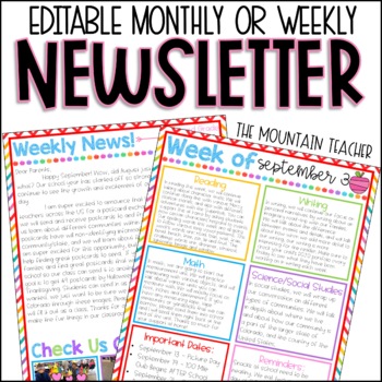 Preview of Weekly Newsletter Template Editable