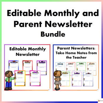 Editable Newsletter: Monthly and Parent Bundle by A Plus Learning