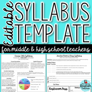 Preview of Editable Newsletter Style Class Syllabus