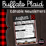 Editable Newsletter Template Farmhouse Buffalo Plaid