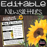Editable Newsletter Template Farmhouse Sunflower