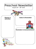Editable Newsletter Template Preschool Daycare or Elementary
