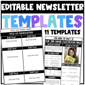 Preview of Editable Newsletter Templates