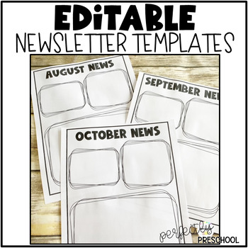 Editable Newsletter Templates By Perfectly Preschool Tpt