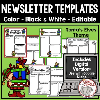 Preview of Christmas Newsletter Templates Editable Print and Digital Versions