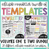 Editable Newsletter Templates Infographic Newsletters BUNDLE
