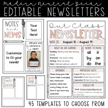 Preview of Editable Newsletter Templates | Mod Neutral Decor
