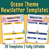 Editable Newsletter Templates | Ocean Theme | 20 Unique Templates