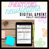 Editable Newsletter Templates-Pastel, Modern Calming Colors